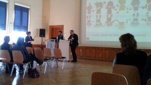 Dr. Thomas Heller und Prof. Dr. Wermke beim Vortrag in Gera